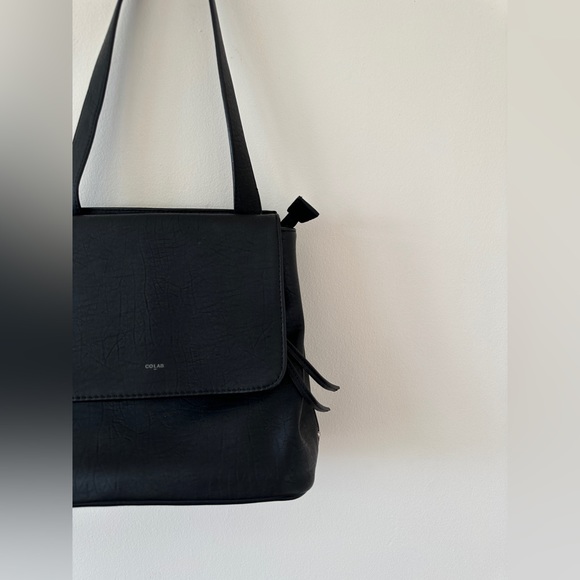 SOLD Co-Lab Goat Leather Shoulder Satchel Purse - Picture 3 of 11